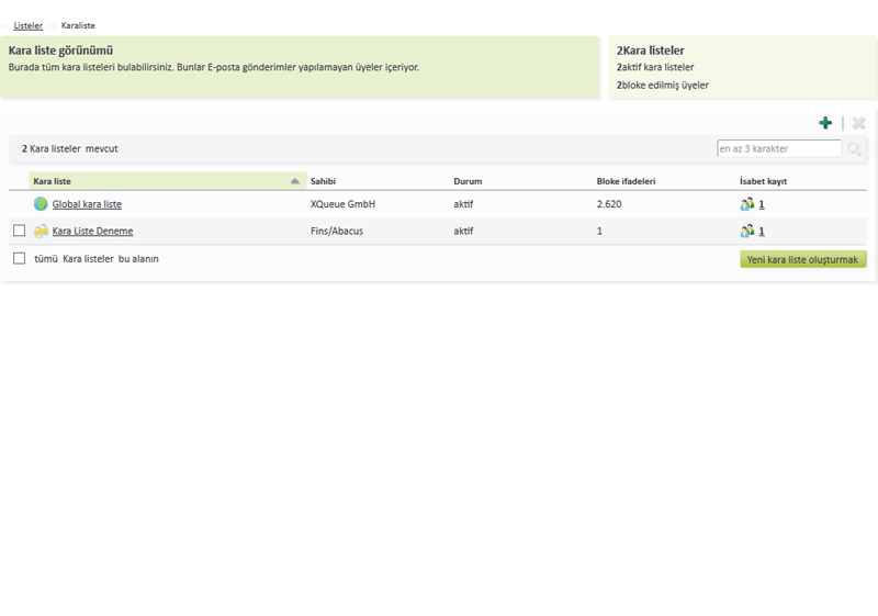 Özel Karaliste Oluşturma